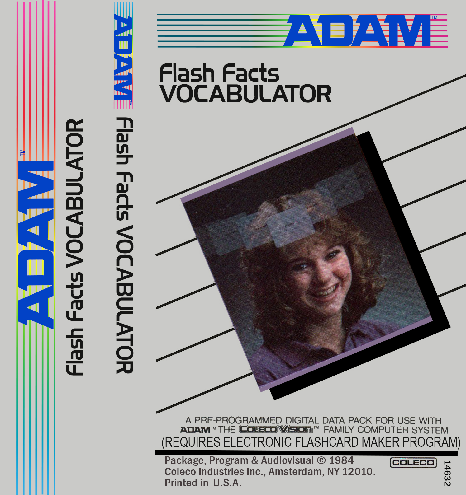 FlashFacts Vocabulator J-Card for ColecoVision ADAM
